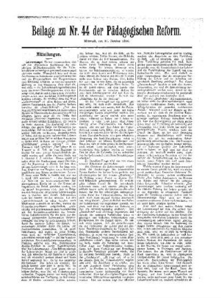 Mitteilungen : Beilage zu Nr. 44 der Pädagogischen Reform