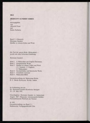 HGS. Hermann Gundert Series