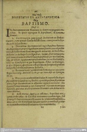 Disputatio XII. Anti-Papistica De Baptismo