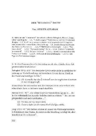 Der "ethische" Dativ