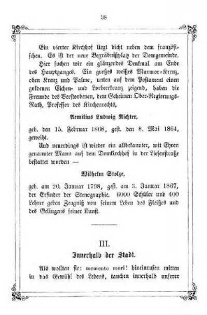 III. Innerhalb der Stadt
