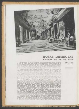 Horas luminosas - Recepción en Palacio : Versión histórica