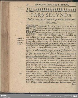 Pars Secunda. Historiam praedicationis quatuor annorum continens