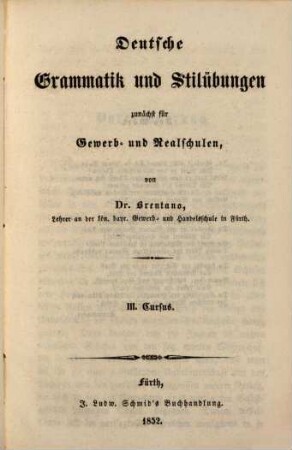 Deutsche Grammatik und Stilübungen : zunächst für Gewerb- und Realschulen, 3
