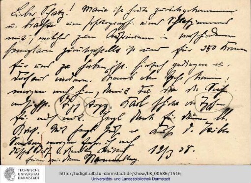 Postkarte vom 12.03.1908