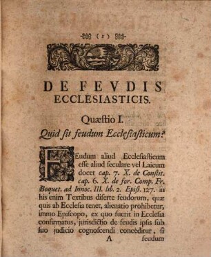 Diss. inaug. continens quasdam controversias de feudis ecclesiasticis, Germanice Krumbstabs-Lehen