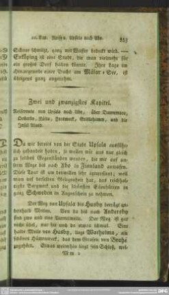 Zwei und zwanzigstes Kapitel. Reiseroute von Upsala nach Abo, über ...