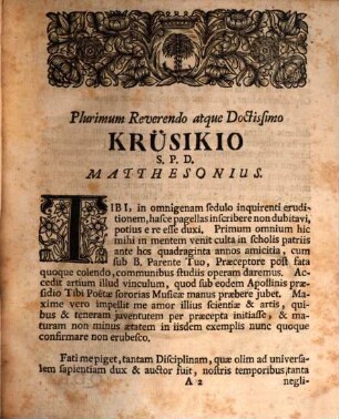De eruditione musica, ad J. Ch. Krüsike schediasma epistolicum