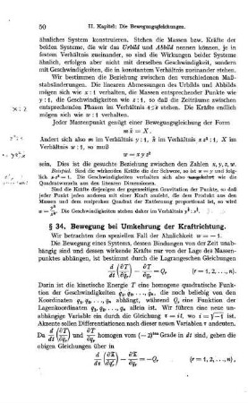§ 34. Bewegung bei Umkehrung der Kraftrichtung.