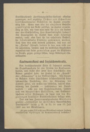 Kaufmannsstand und Sozialdemokratie