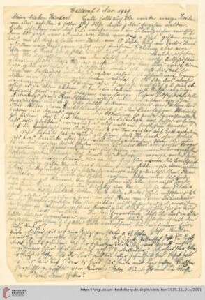 Korrespondenz von Alice und Ludwig Klein: Brief von Alice Klein an Max Klein und Susanne Klein