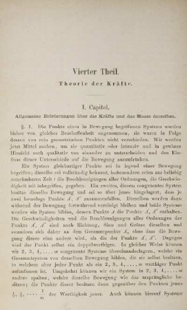 Vierter Theil. Theorie der Kräfte.
