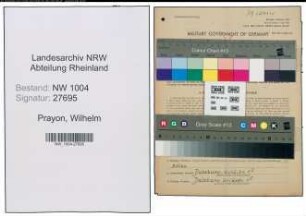 Entnazifizierung Wilhelm Prayon , geb. 23.09.1876 (Uhrmacher)
