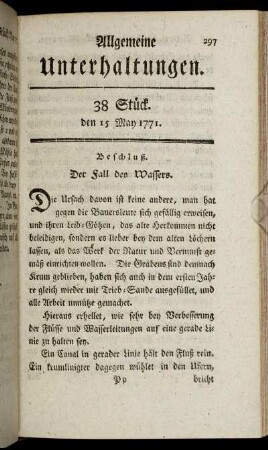 38 Stück. den 15 May 1771.