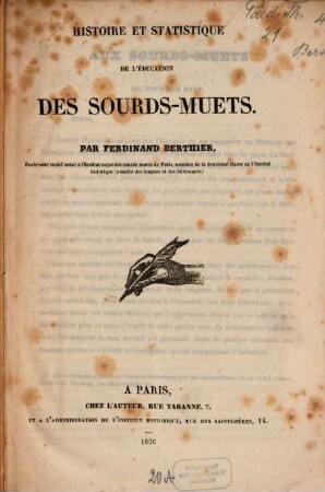 Histoire et Statistique de l'Education des Sourds-Muets