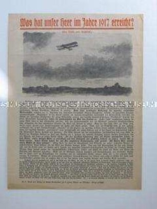 Illustriertes Propagandaflugblatt mit der Aufforderung zur Zeichnung von Kriegsanleihen