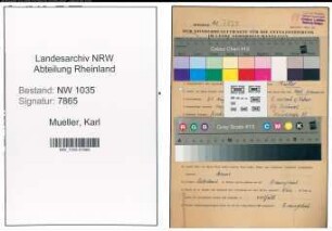 Entnazifizierung Karl Mueller , geb. 21.08.1900 (Schiffer)