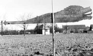 Neschwitz-Luga. Bockmühle, Wiederaufbau, neue Wetterfahne