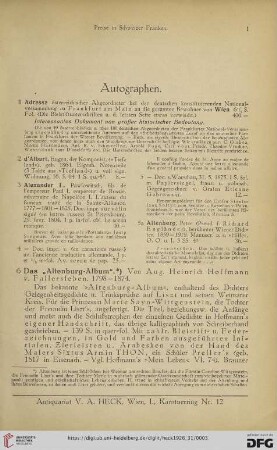 Autographen (No. 1 - 508)