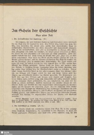 Im Schein der Geschichte