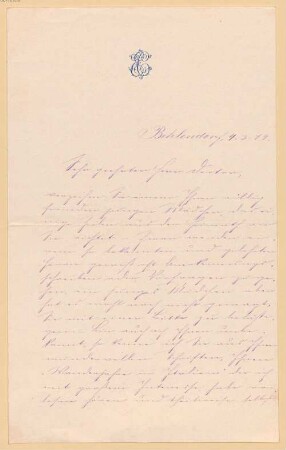 Nachlass von Gregorovius, Ferdinand (1821-1891) - BSB Gregoroviusiana, 21. Christensen, Emma