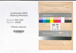 Entnazifizierung Heinrich Pleines, geb. 17.11.1907 (Kassierer)