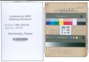 Entnazifizierung Pauline Wiersbowsky , geb. 29.08.1899 (Postbeamtin)