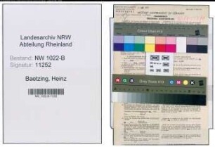 Entnazifizierung Heinz Baetzing , geb. 20.08.1910 (Bankangestellter)