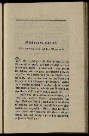 Siebentes Kapitel. Von den Erzeugnissen aus dem Pflanzenreiche