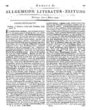 [Minder, J. A.]: Briefe über Hamburg. Leipzig: Heinsius 1794