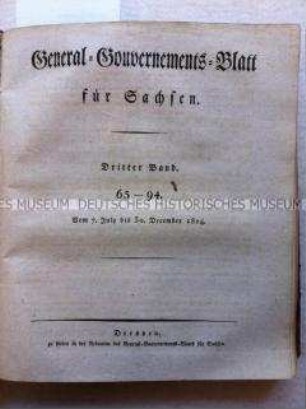 Zeitschrift für Sachsen, 7. Juli bis 30. Dezember 1814