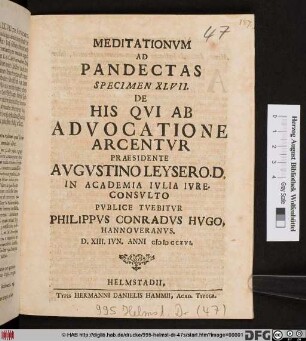 De His Qvi Ab Advocatione Arcentvr