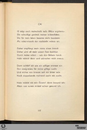 CXI: O zeigt euch meinethalb aufs Glück ergrimmt