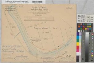 Ems Kanalisierung Blatt 16 Grunderwerbskarte Strecke Dörpen Abstich Sustrum 1892 1 : 2000 40 x 51 kol. Zeichnung A. Franke, Wasserbauinspektor Wasser- und Schiffahrtsdirektion Münster