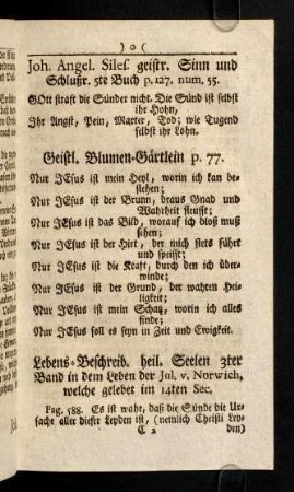 C2r-C3v, Joh. Angel. ...; Geistl. Blumen-Gaertlein; ...