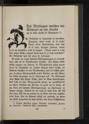 Dat Wettloopen zwischen den Swinegel un den Haasen up de lütje Haide bi Buxtehude.*)