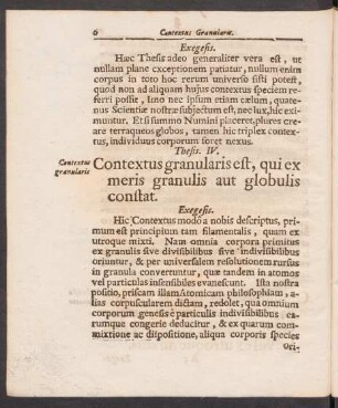 Thesis. IV. Contextus granularis est, qui ex meris granulis aut globulis constat.