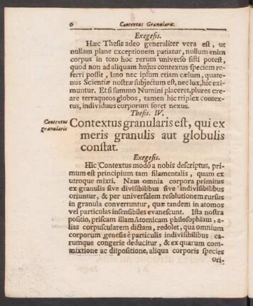 Thesis. IV. Contextus granularis est, qui ex meris granulis aut globulis constat.