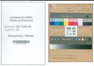 Entnazifizierung Wilhelm Wesselmann , geb. 14.11.1904 (Transportunternehmer)