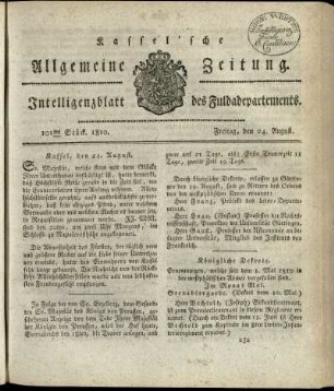 101tes Stueck, Freitag, den 24. August 1810