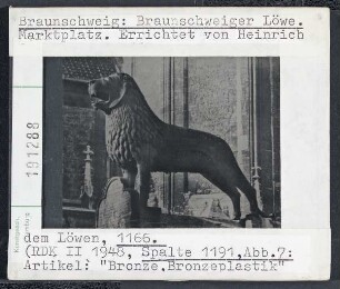 Braunschweig: Braunschweiger Löwe. Marktplatz. Errichtet von heinrich dem Löwen, 1166