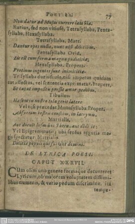 Caput XXXVII. De Eyrica Poesi