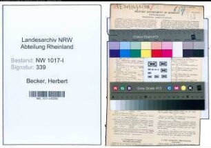 Entnazifizierung Herbert Becker , geb. 23.03.1906 (Bankangestellter)