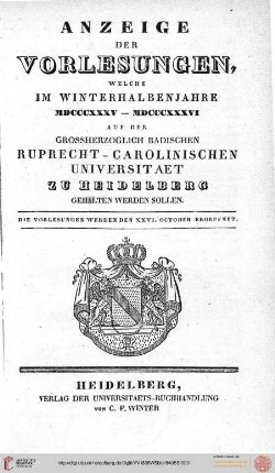 Wintersemester 1835/1836