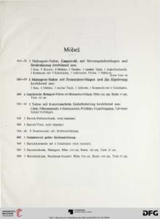 Möbel (Nr. 910-950)