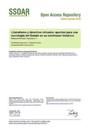 Liberalismo y derechos virtuales: apuntes para una sociología del Estado en su continuum histórico