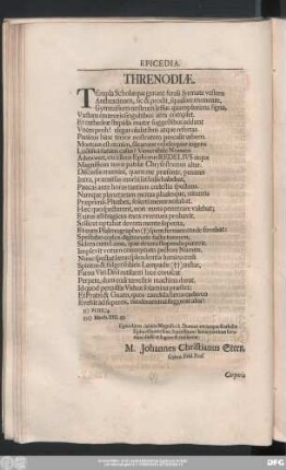 Threnodiae.
