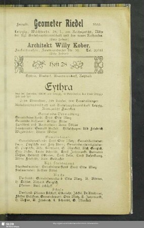 Heft 28. Eythra, Bösdorf, Knautnaundorf, Rehbach