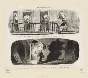 Le jour où Madame Chaffaron met ... un chapeau à plume ...aus: "Croquis Parisiens", in: "Le Charivari", Paris 1853