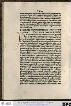 De officiis et proprietatibus angelorum ordinum. Capitulum decimumquartum.